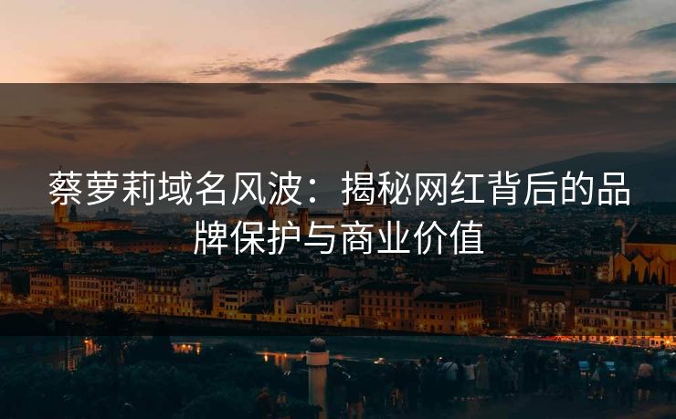 蔡萝莉域名风波:揭秘网红背后的品牌保护与商业价值