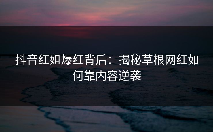 抖音红姐爆红背后:揭秘草根网红如何靠内容逆袭