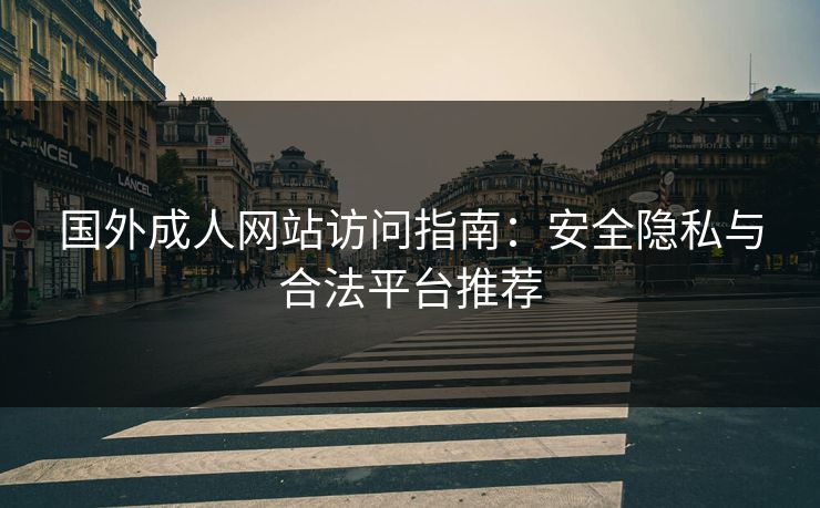 国外成人网站访问指南:安全隐私与合法平台推荐
