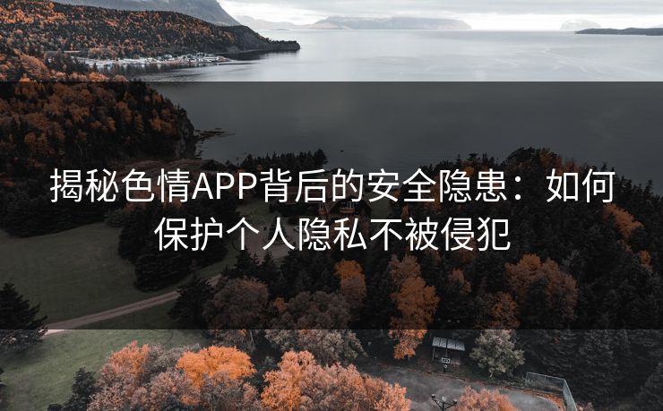 揭秘色情APP背后的安全隐患:如何保护个人隐私不被侵犯